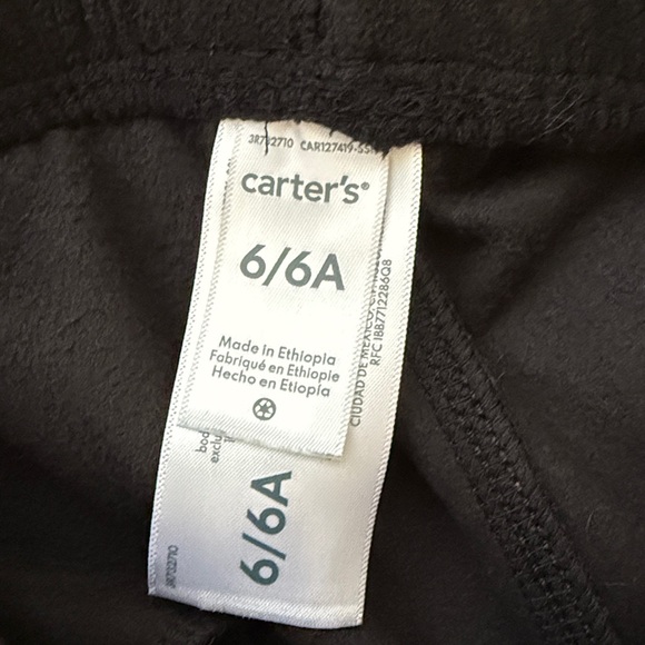Carter's Black Fleece Pants - Picture 3 of 3